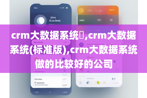 crm大数据系统​,crm大数据系统(标准版),crm大数据系统做的比较好的公司