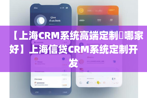 【上海CRM系统高端定制​哪家好】上海信贷CRM系统定制开发