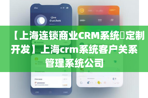 【上海连锁商业CRM系统​定制开发】上海crm系统客户关系管理系统公司