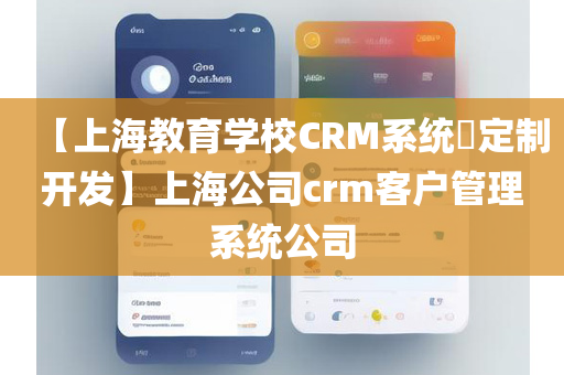 【上海教育学校CRM系统​定制开发】上海公司crm客户管理系统公司